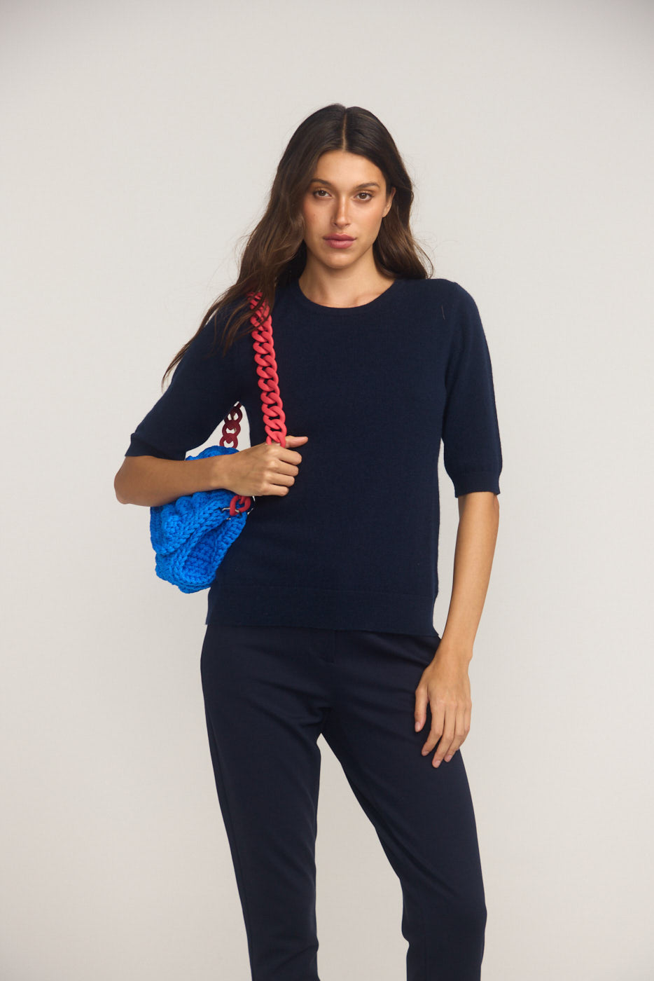 Ossian Blue Crochet Shoulder Bag
