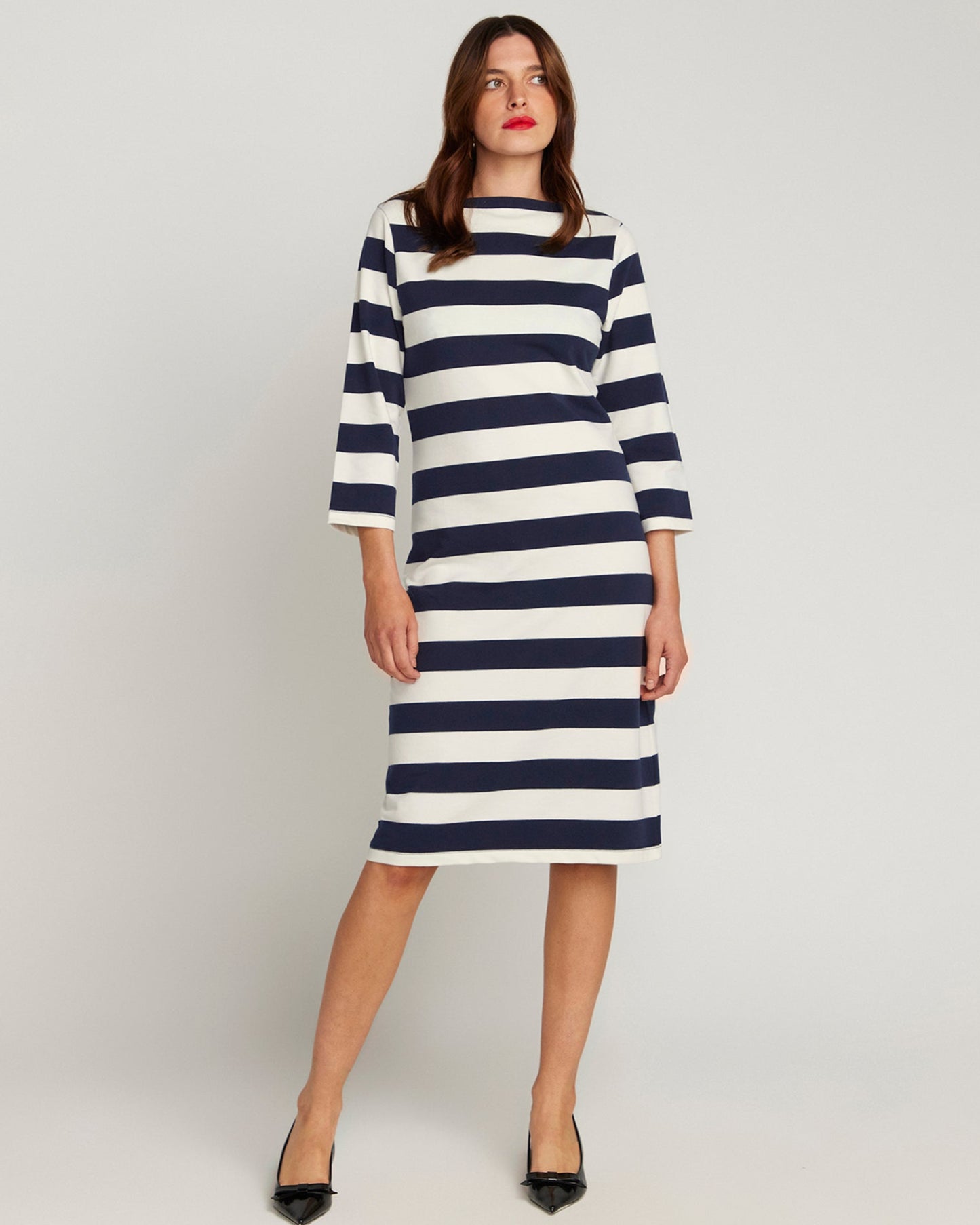 La Françoise Navy and Cream Stripe Dress