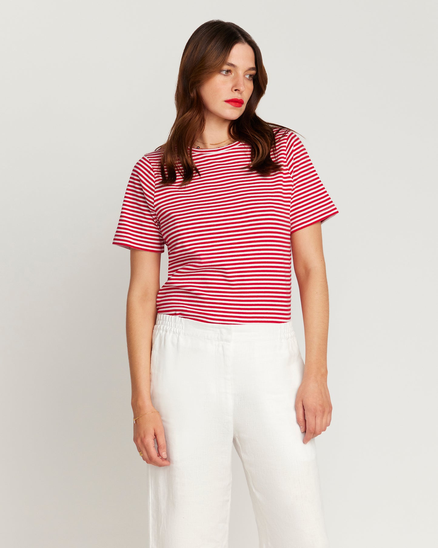 Red and white stripe T-shirt