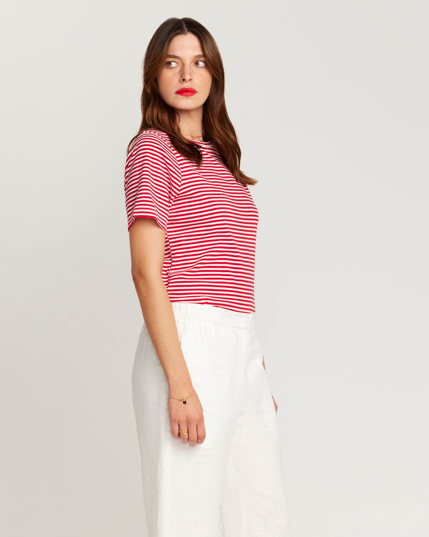 Red and white stripe T-shirt