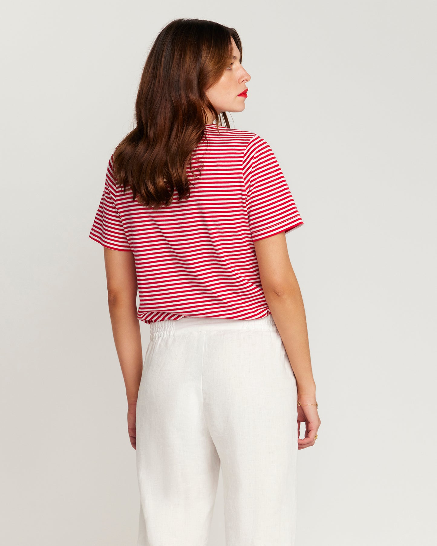 Red and white stripe T-shirt