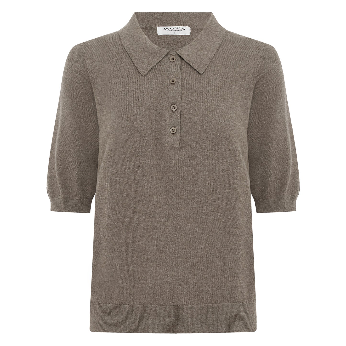 Cotton And Cashmere Polo Top MOCHA