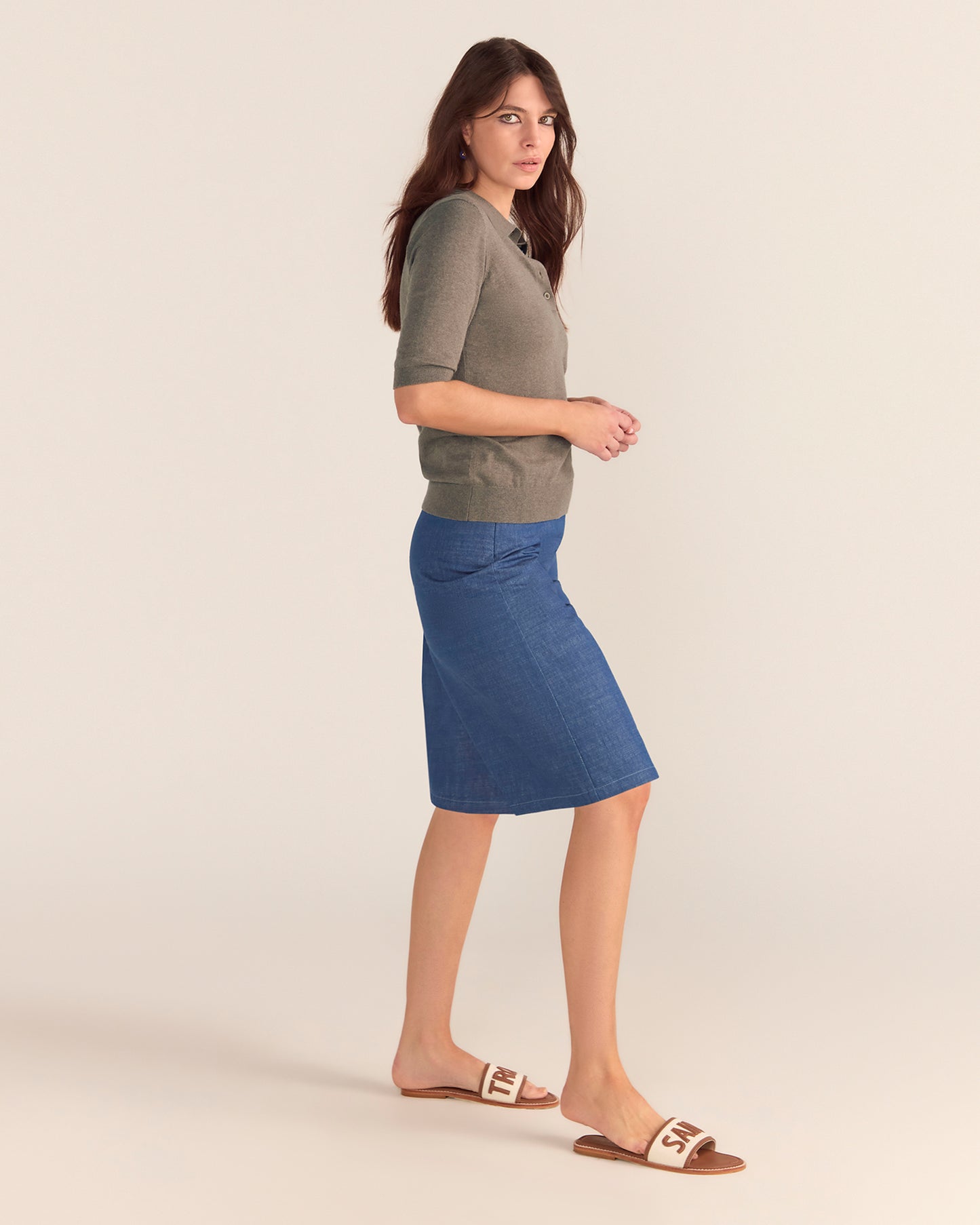 Cotton And Cashmere Polo Top MOCHA