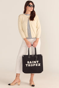 SAINT TROPEZ CANVAS TOTE - BLACK