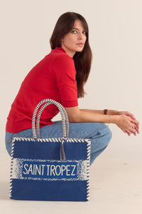 SAINT TROPEZ CANVAS TOTE - BLUE