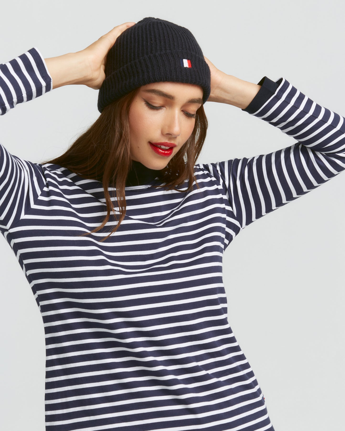 Le Navy Bonnet With French Motif-Beanie