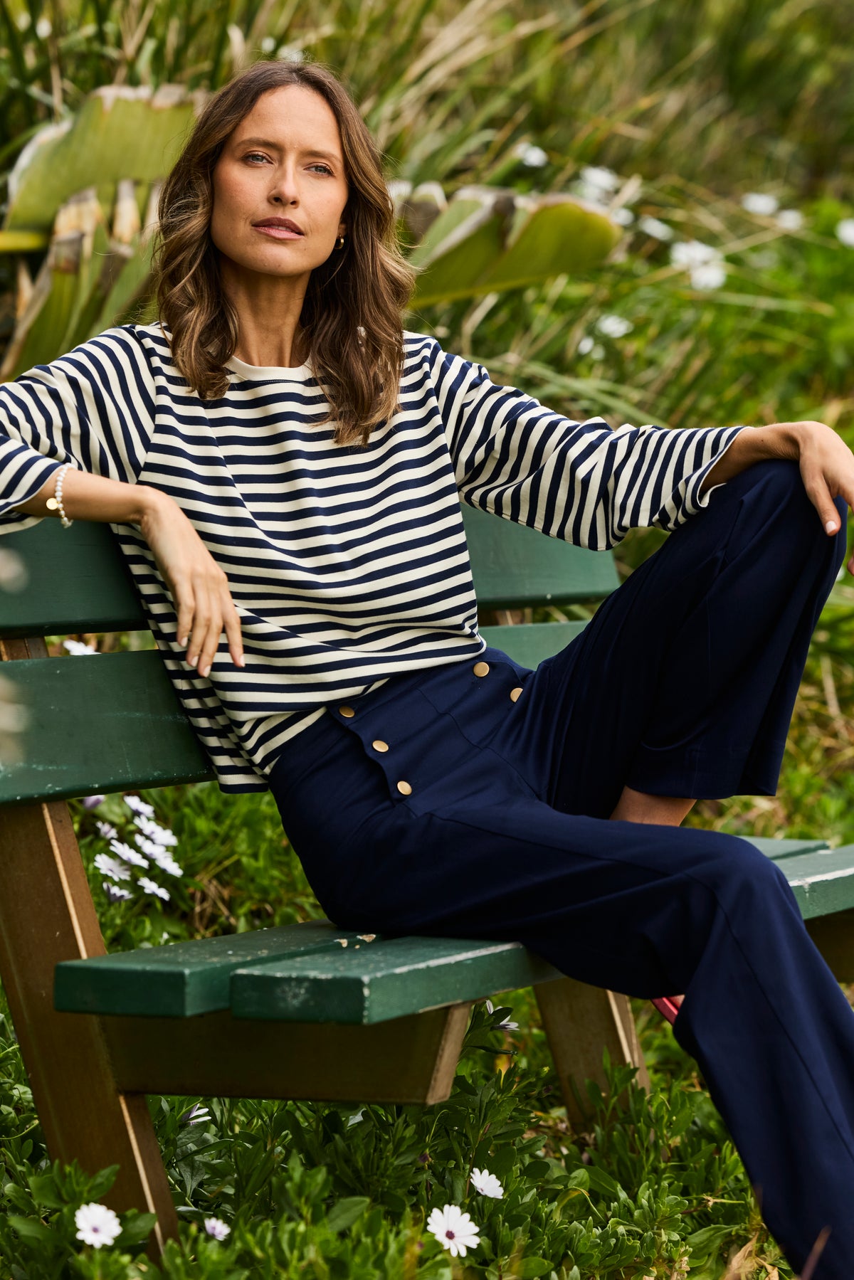 Breton Relaxed Top -  Navy and  Cloud