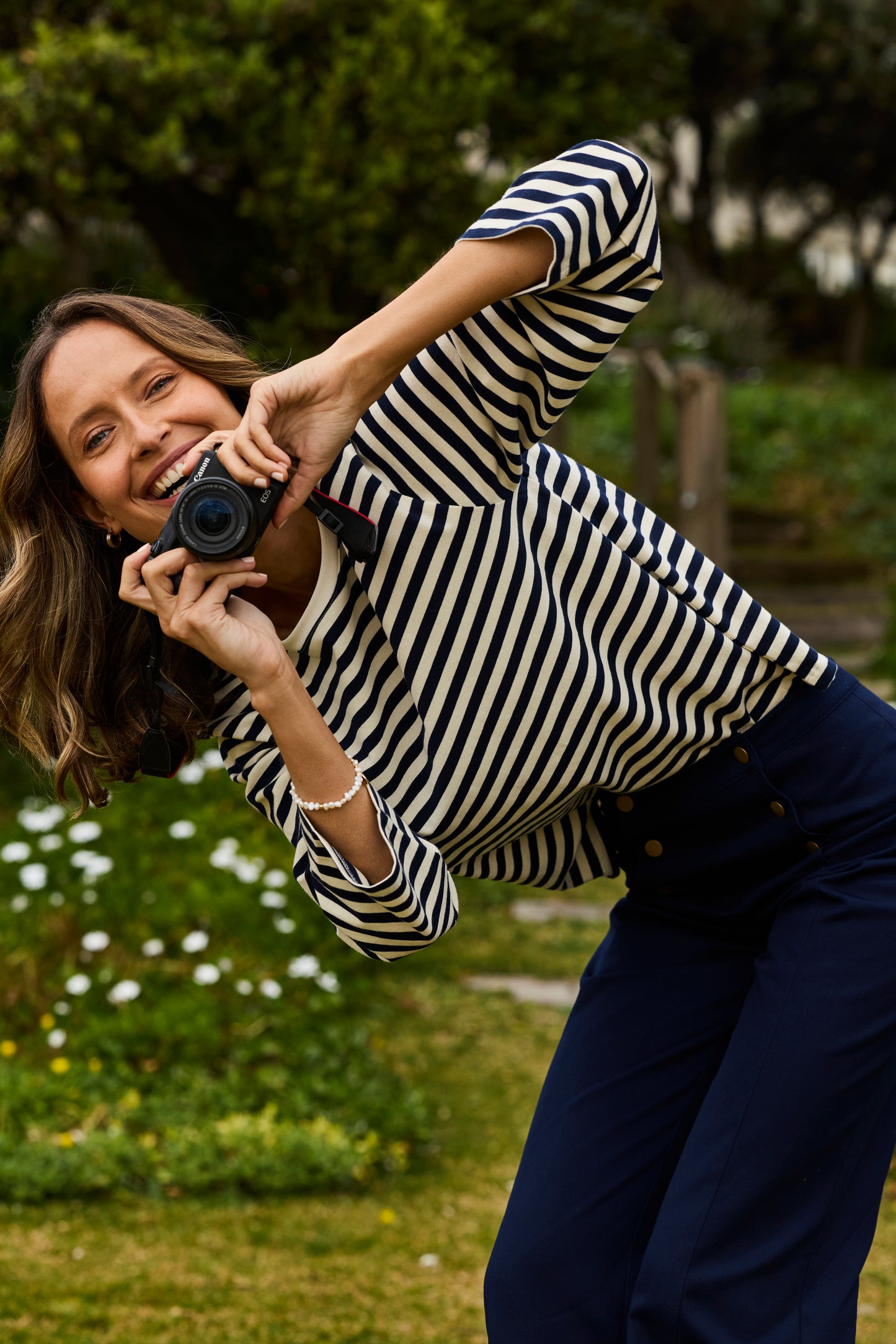 Breton Boxy Top  Navy