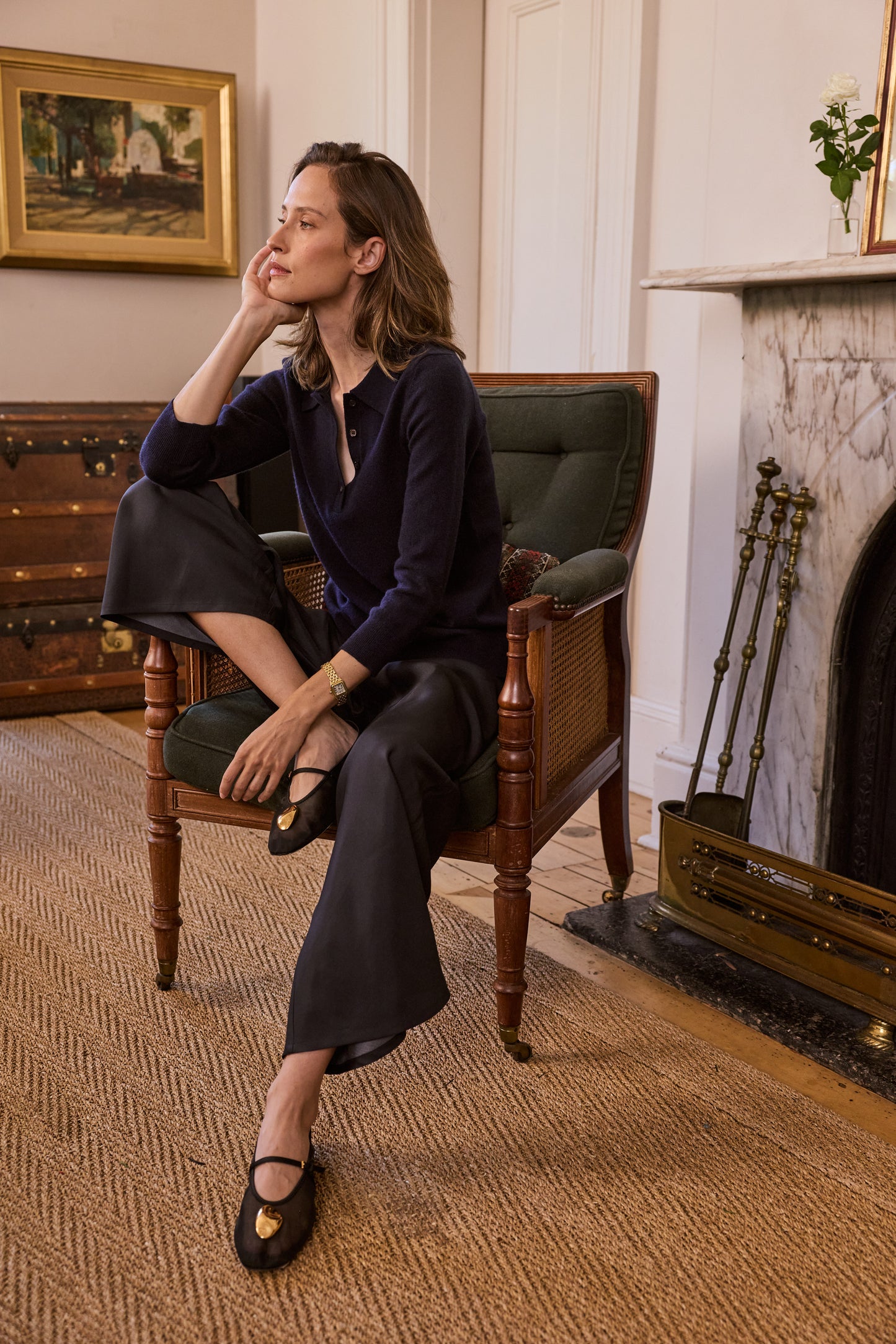 Navy Polo Neck Sweater