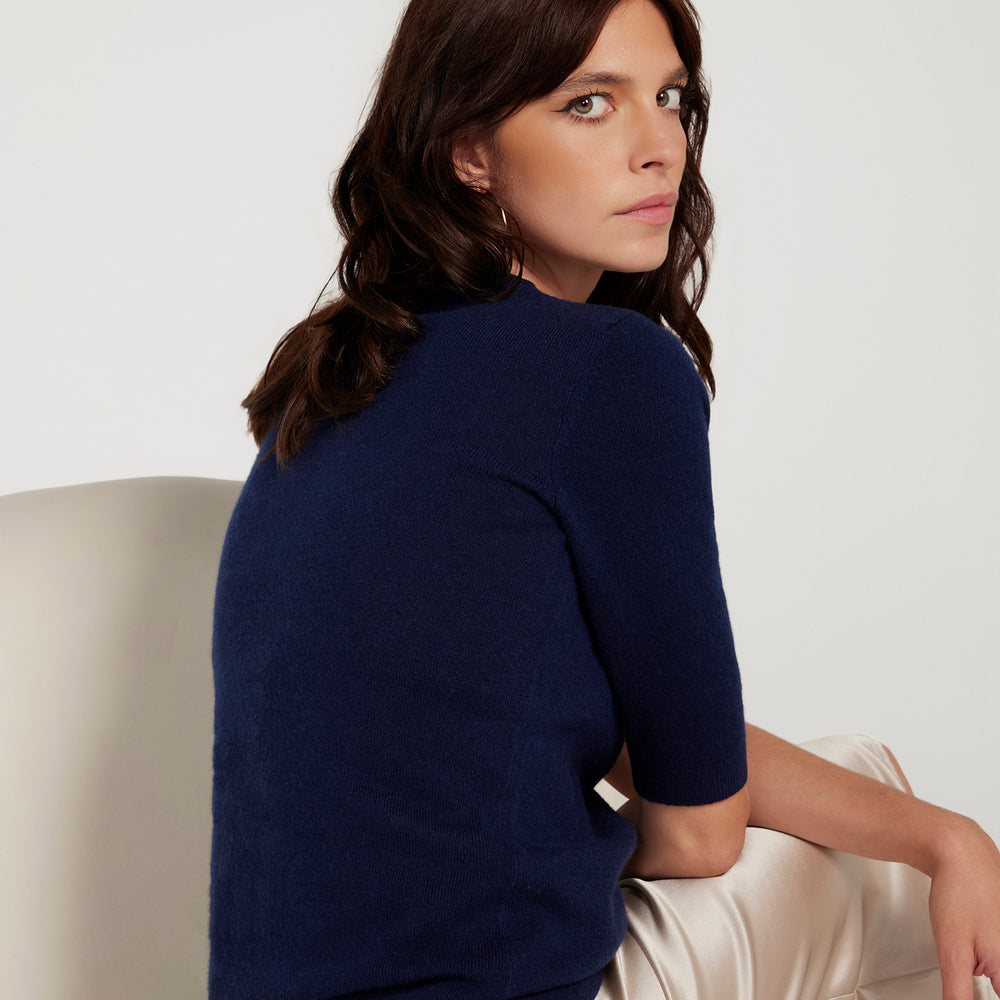 
                  
                    Cotton And Cashmere Top - Navy Blue
                  
                