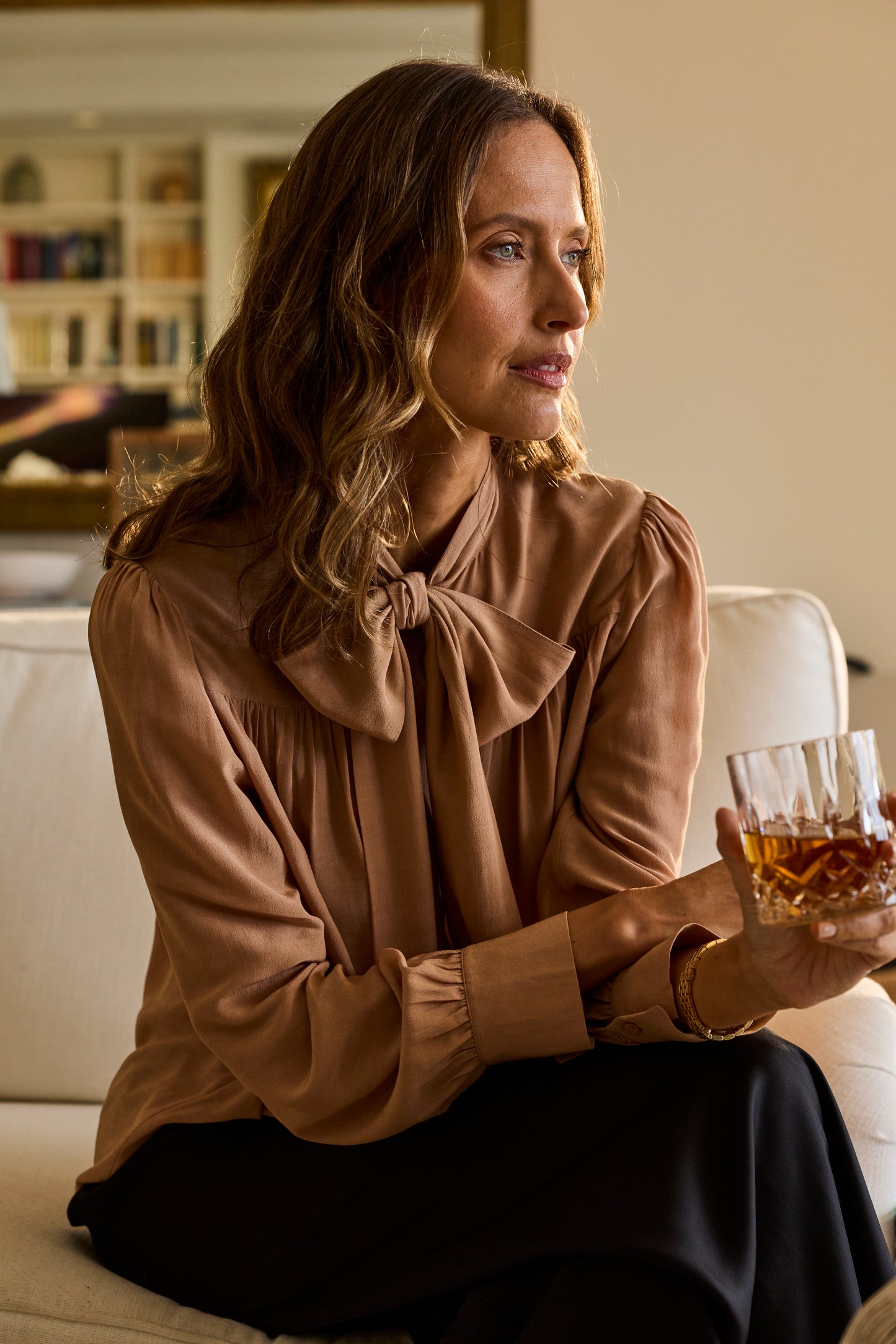 The Pussy Bow Blouse - Caramel PREORDER MID SEPTEMBER