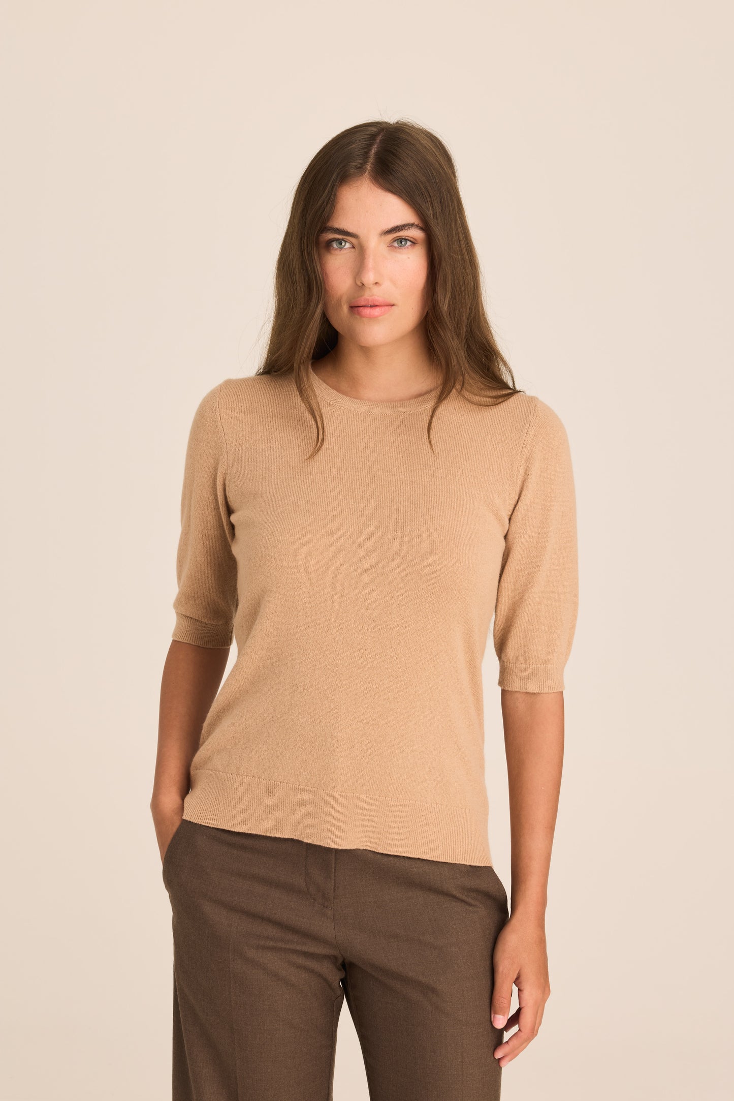 Margaux Knit Top Cashmere & Wool - Hazelnut PREORDER MID FEB