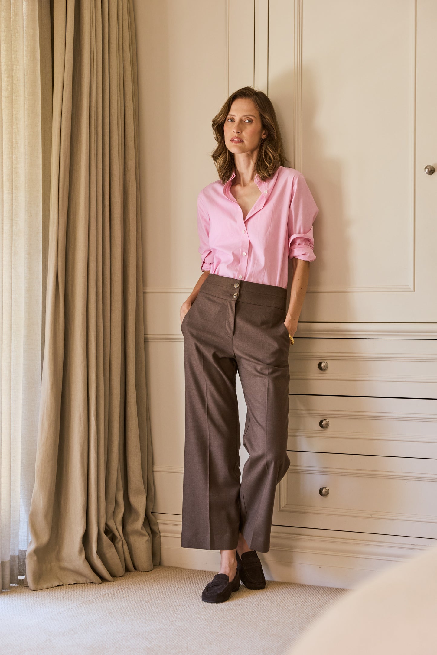 7/8 Wool Tailored Trouser - Brown PREORDER EARLY MAY