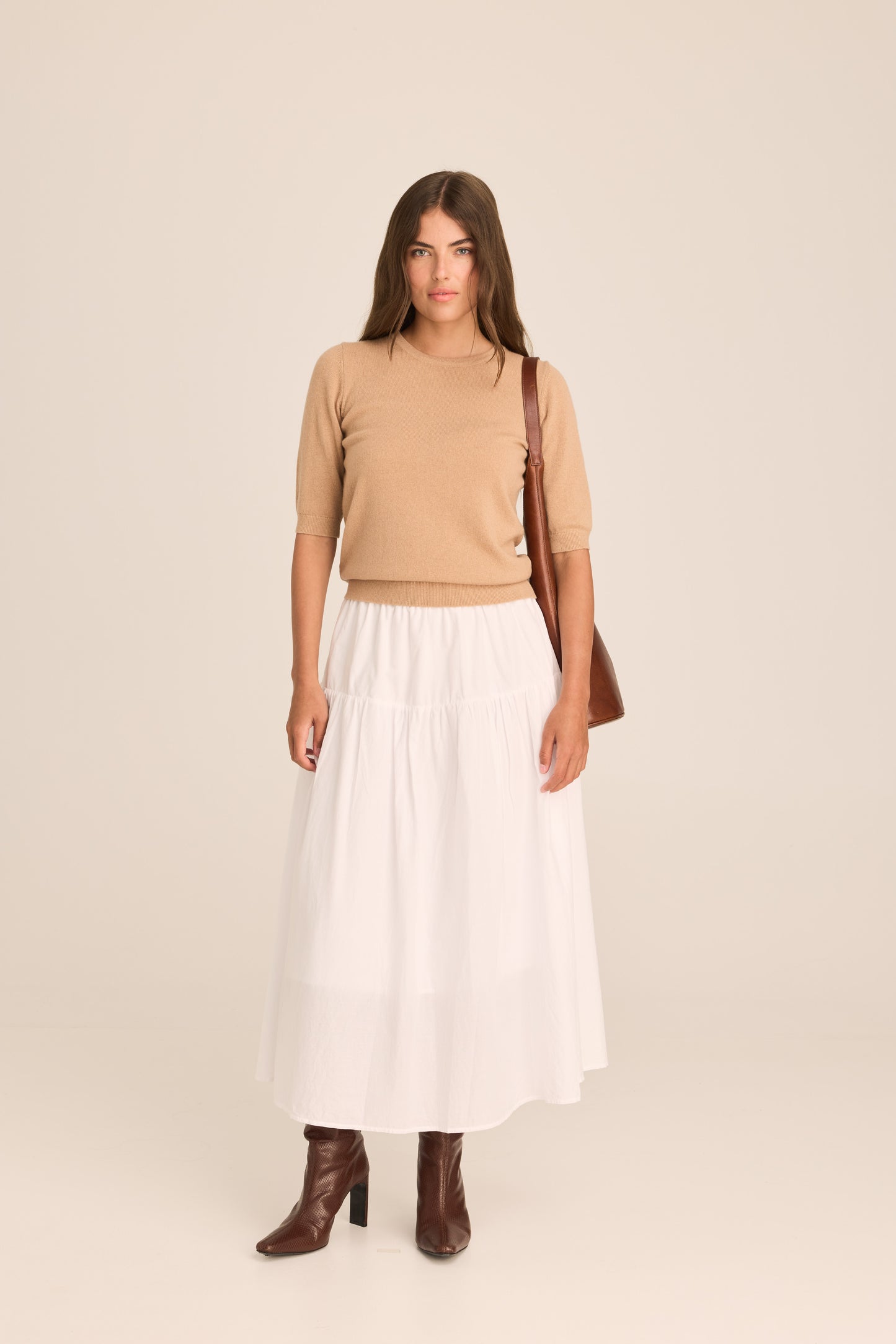 Margaux Knit Top Cashmere & Wool - Hazelnut PREORDER MID FEB