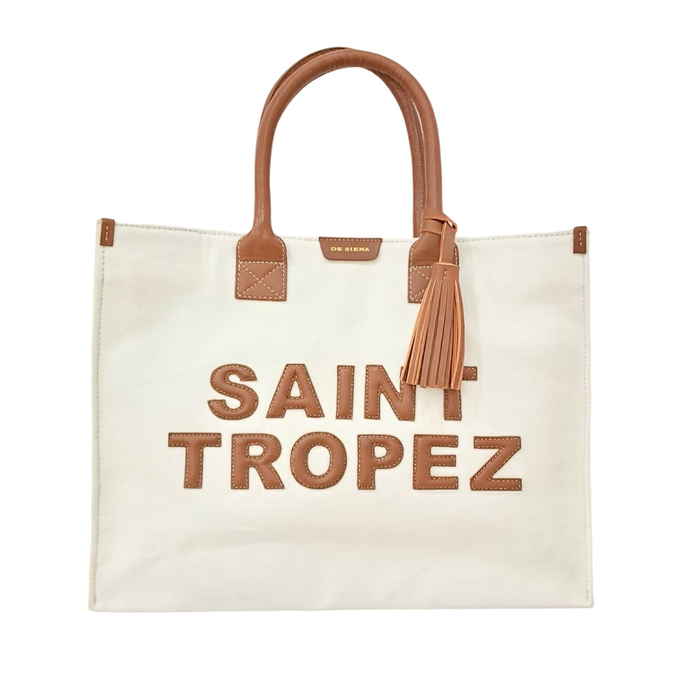 
                      
                        SAINT TROPEZ CANVAS TOTE - TAN
                      
                    