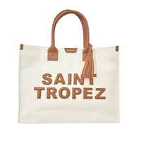SAINT TROPEZ CANVAS TOTE - TAN