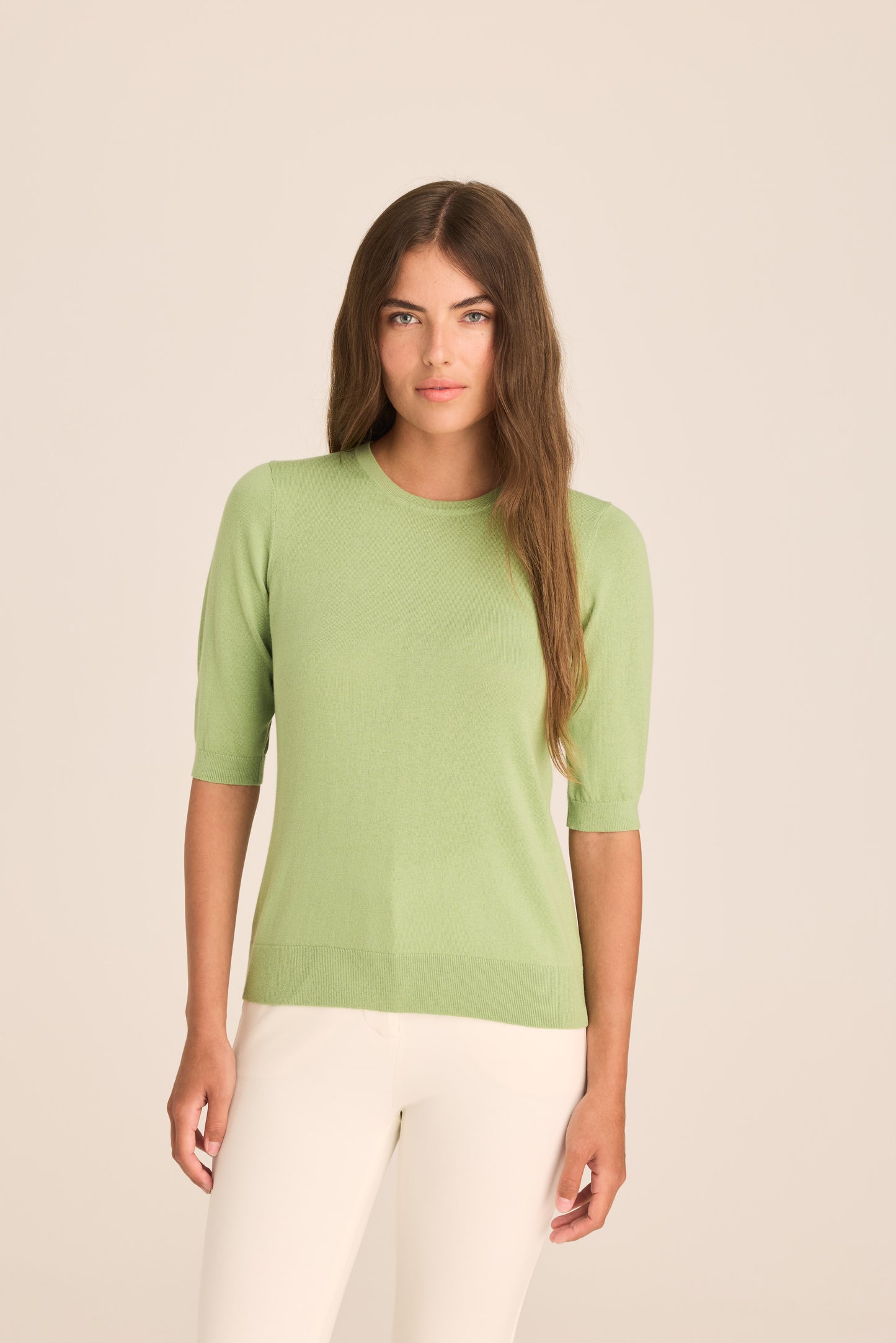 Cotton And Cashmere Top - Peridot Green PREORDER MID FEB