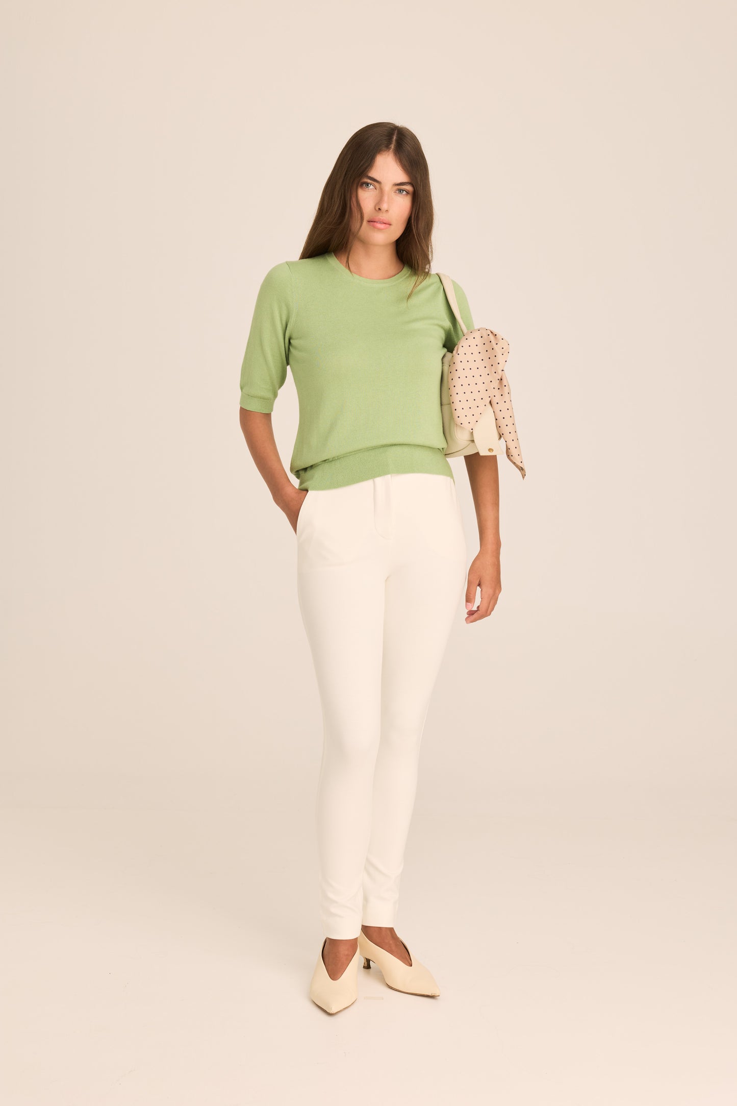 Cotton And Cashmere Top - Peridot Green PREORDER MID FEB