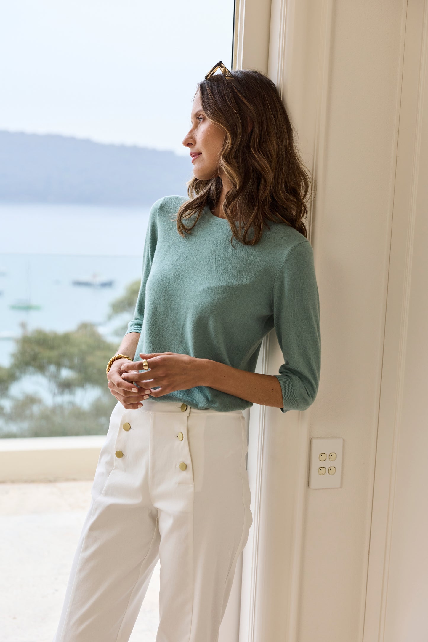 Cotton And Cashmere Top - Sage PREORDER EARLY SEPTEMBER