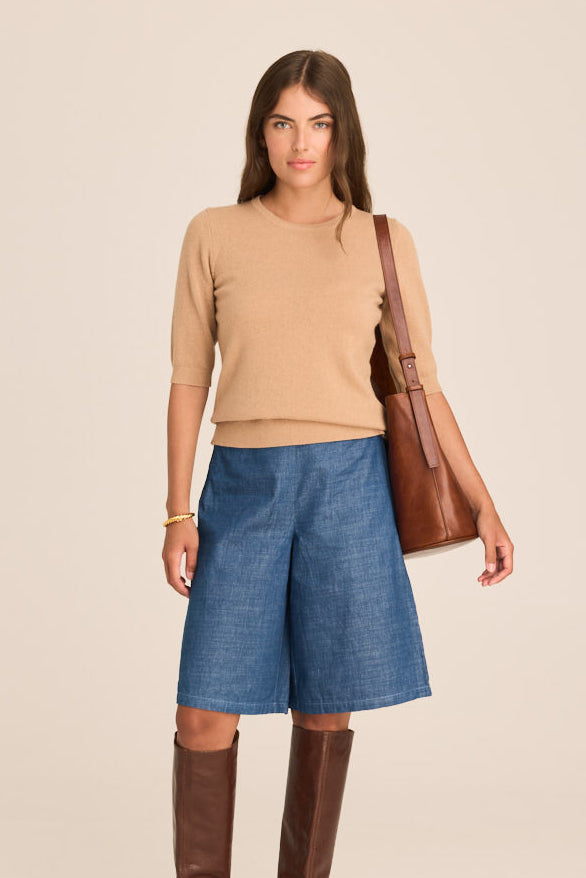 Margaux Knit Top Cashmere & Wool - Hazelnut PREORDER MID FEB