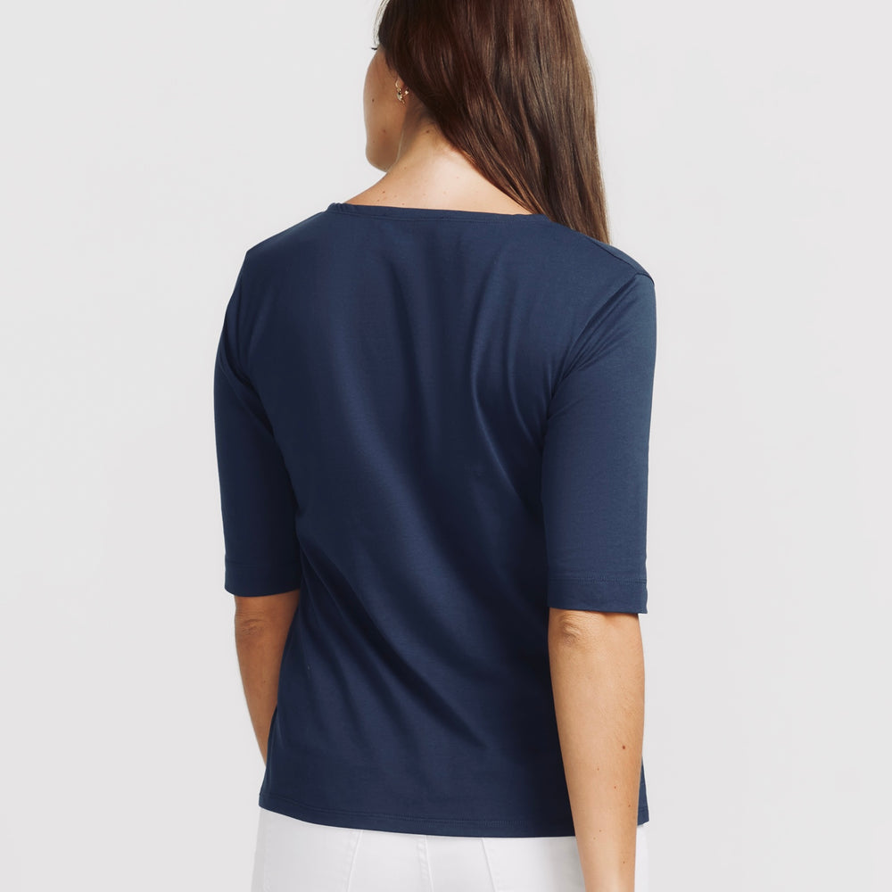 
                      
                        The Birkin Basic Bleu Tee - Boat Neck
                      
                    