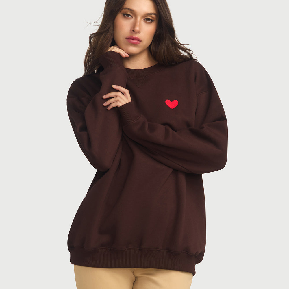 Jac Cadeaux Crew Neck Sweatshirt Brown