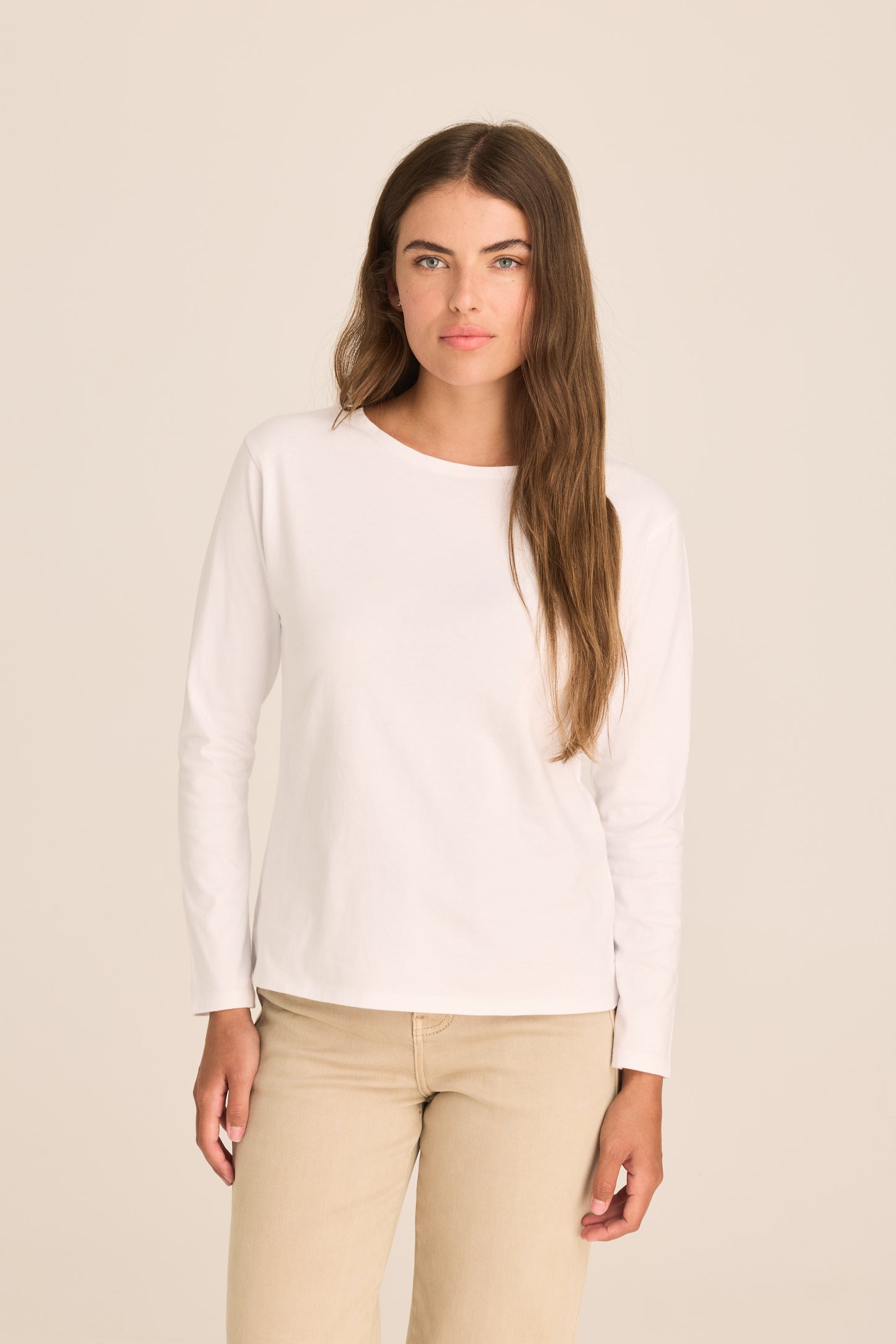 The Birkin Basic White Top Long Sleeve