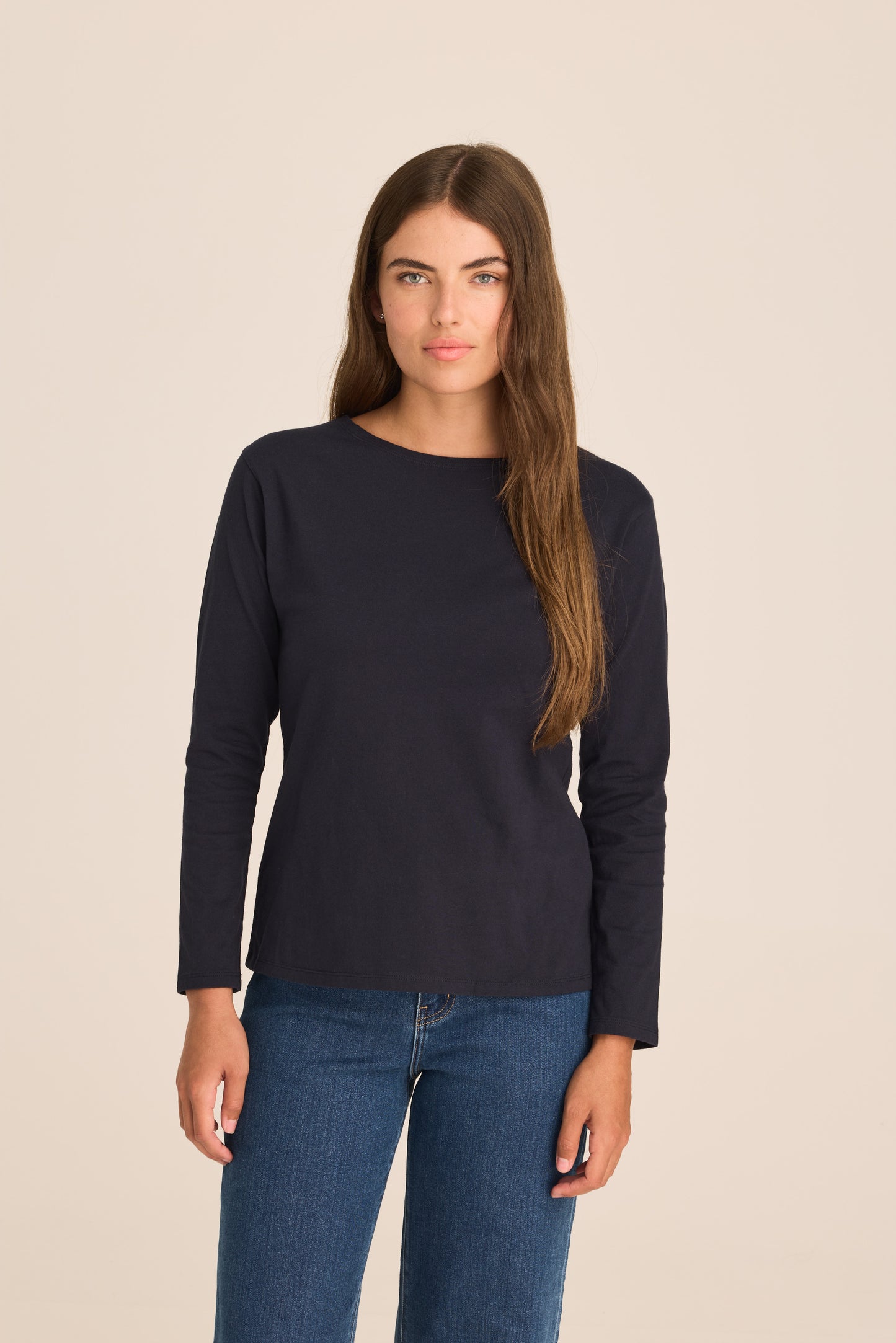 The Birkin Basic Navy Top Long Sleeve