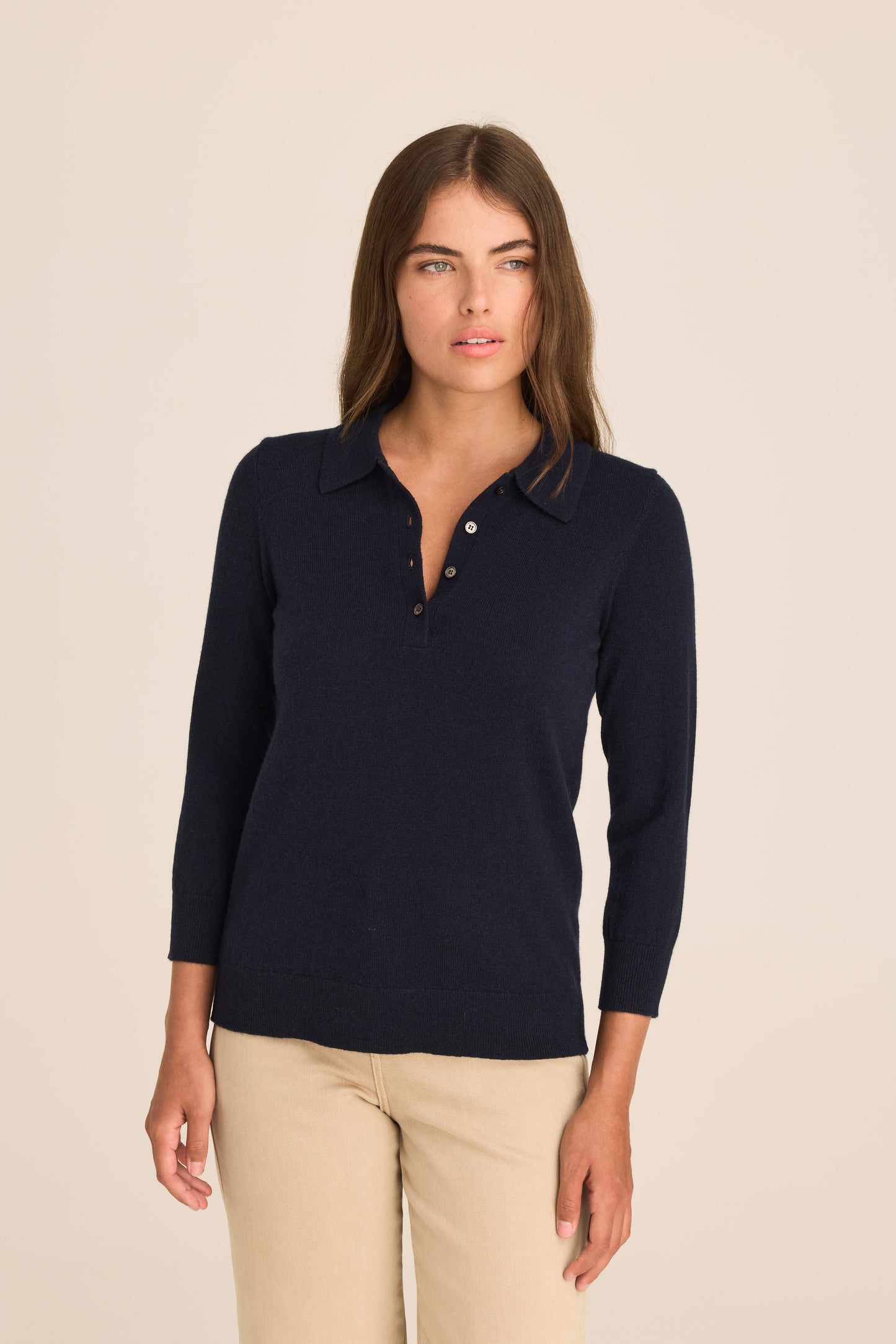 Navy Polo Neck Sweater