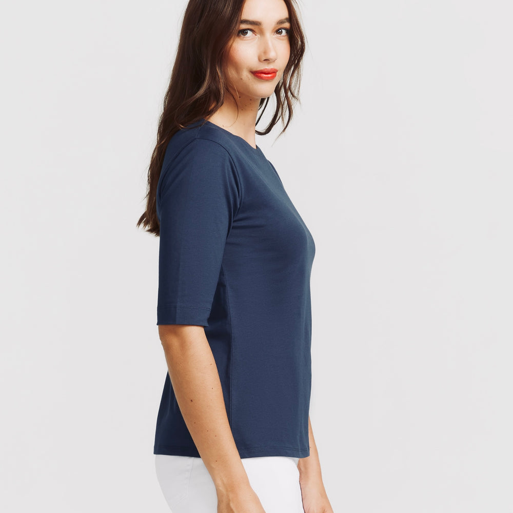 
                      
                        The Birkin Basic Bleu Tee - Boat Neck
                      
                    