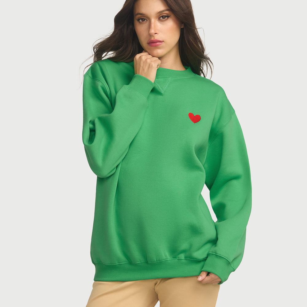 Jac Cadeaux Crew Neck Sweatshirt Emerald Green