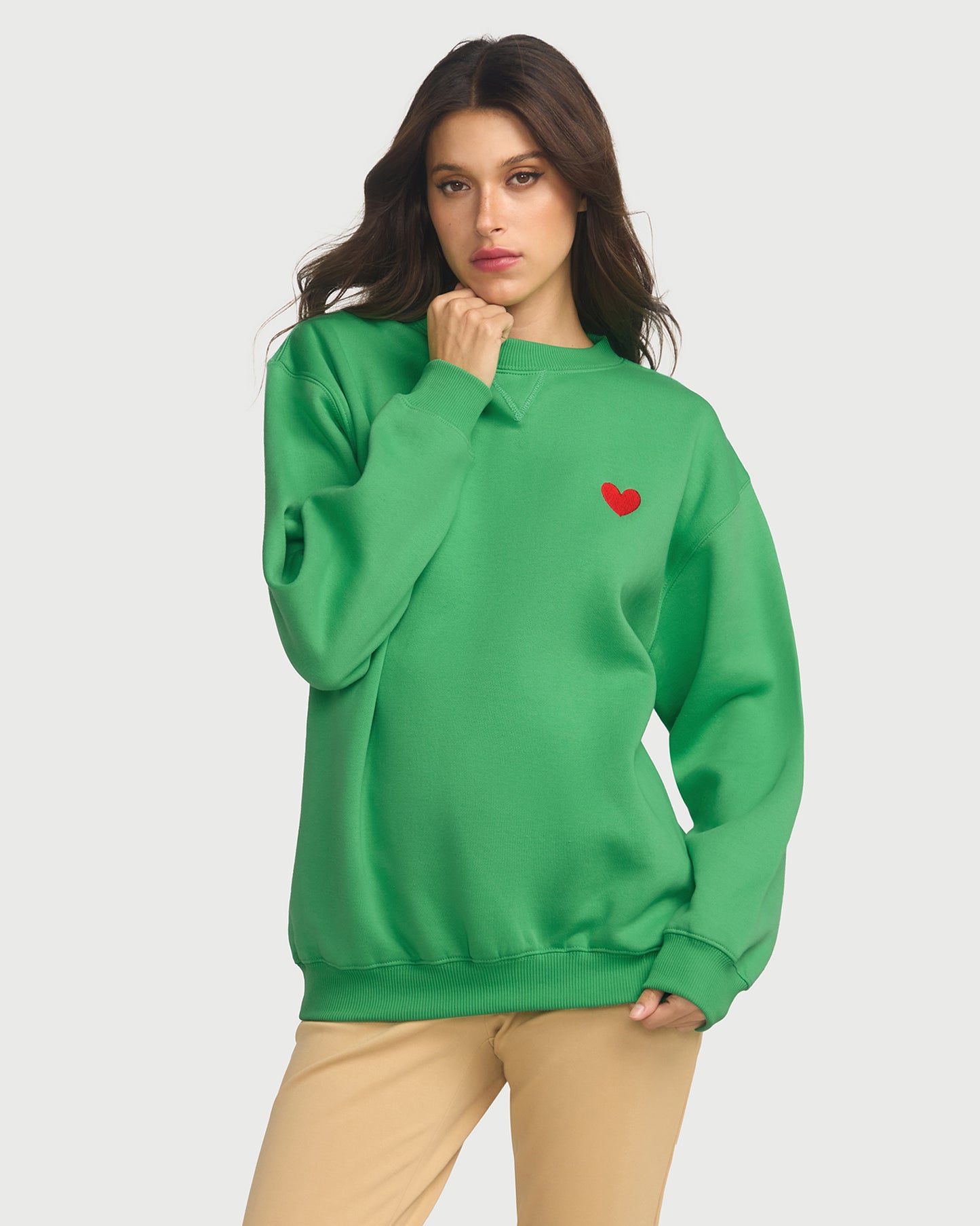 Jac Cadeaux Crew Neck Sweatshirt Emerald Green