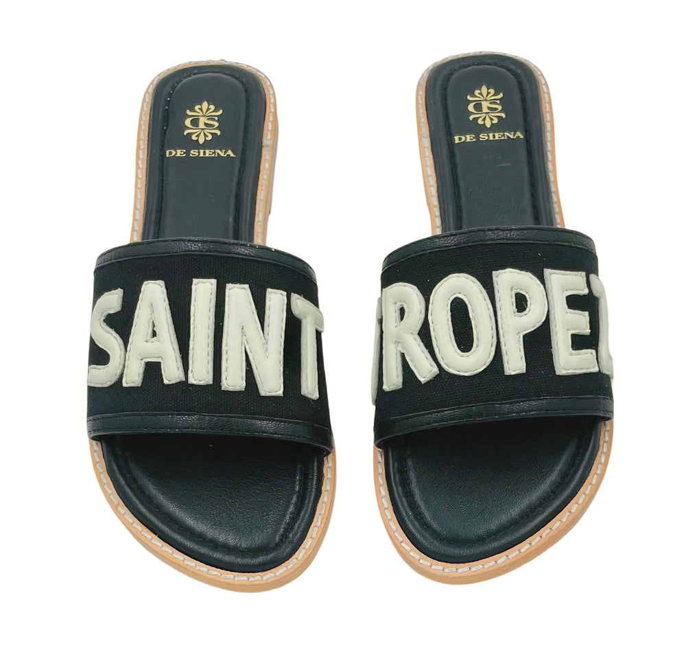Saint Tropez Slides - BLACK