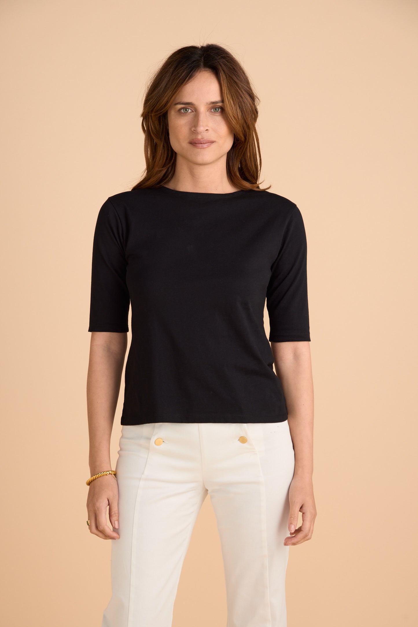 The Birkin Basic BLACK Tee Boat Neck PREORDER MID AUGUST