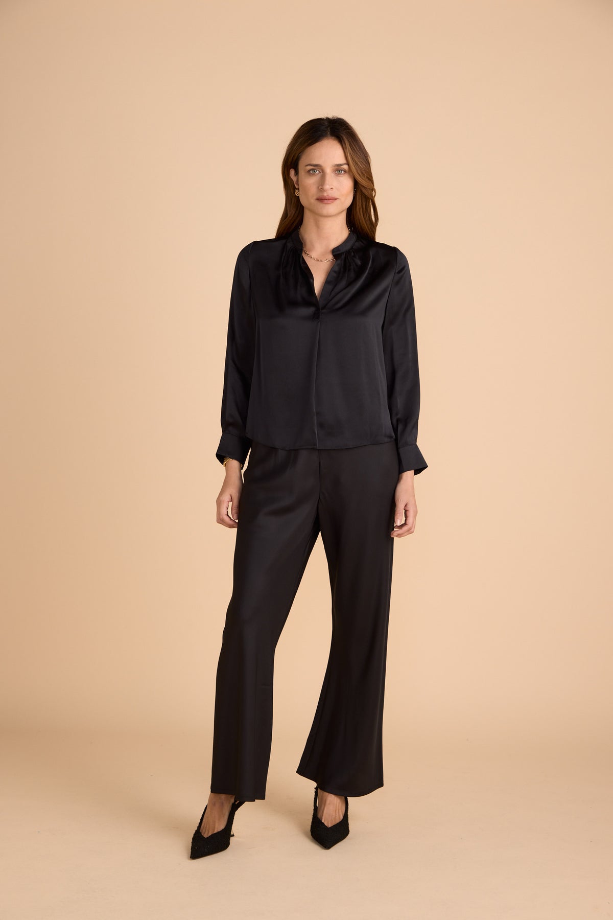 Silk Pant Bias Cut - Black