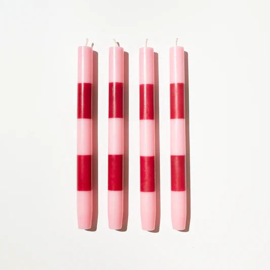 Stripe Dinner Candles