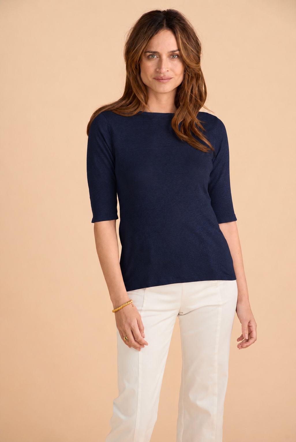 Cotton And Cashmere Top - Navy Blue