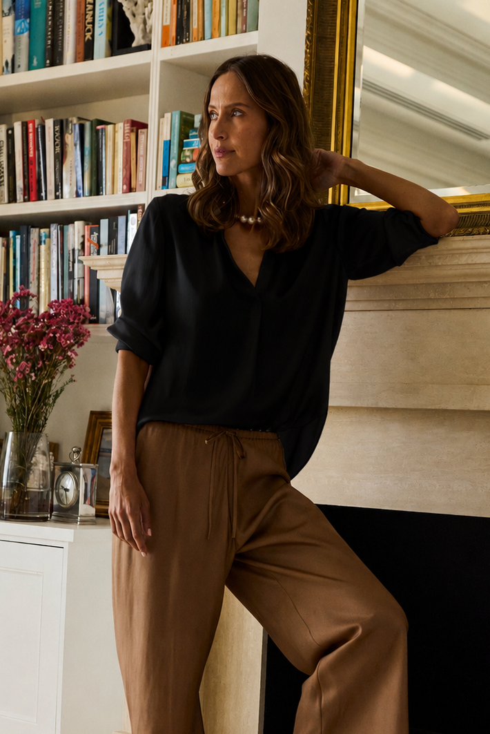 Vendome Silk Blouse BLACK