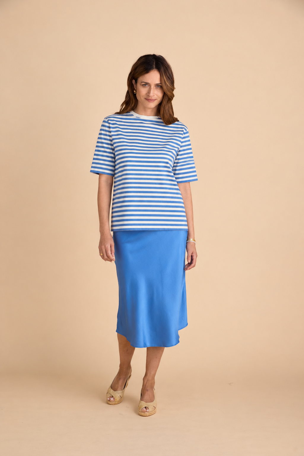 Breton Relaxed Tee Cornflower and Cloud