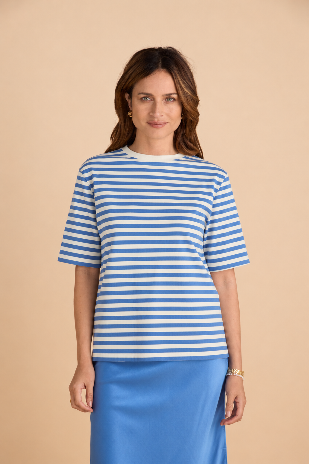 Breton Relaxed Tee Cornflower and Cloud