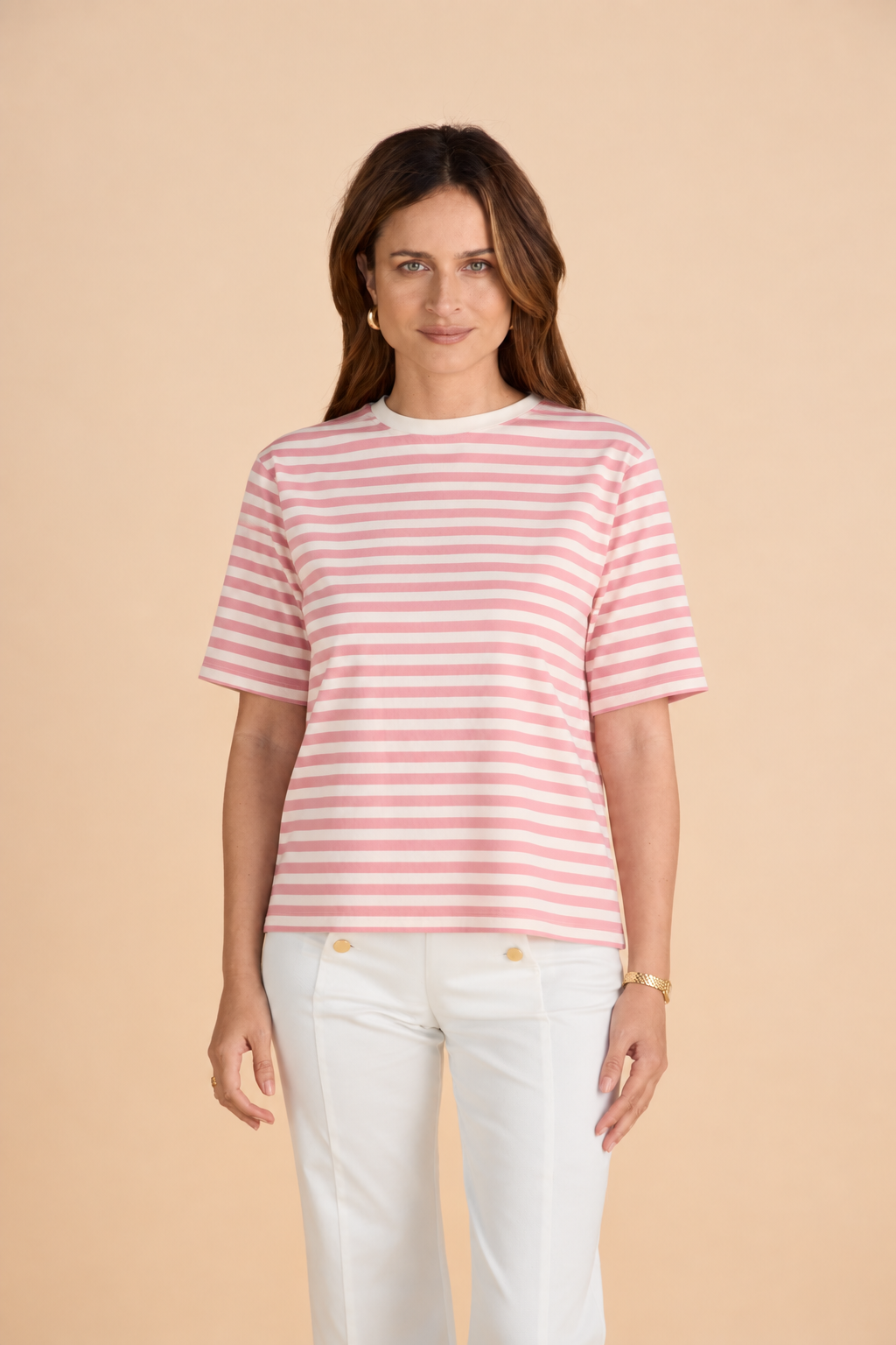 Breton Relaxed Tee Pink and Cloud