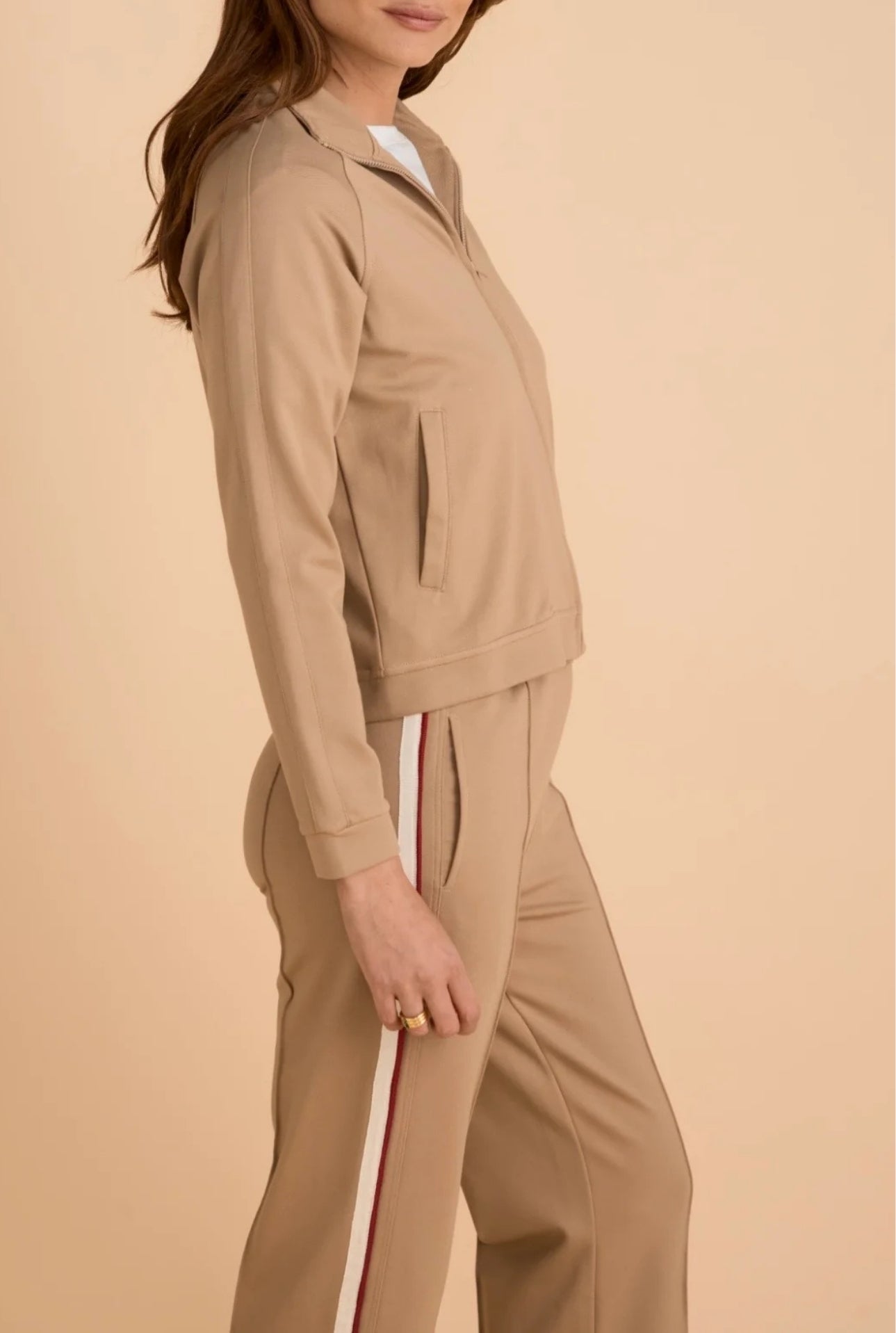 Off Duty Track Jacket - Taupe