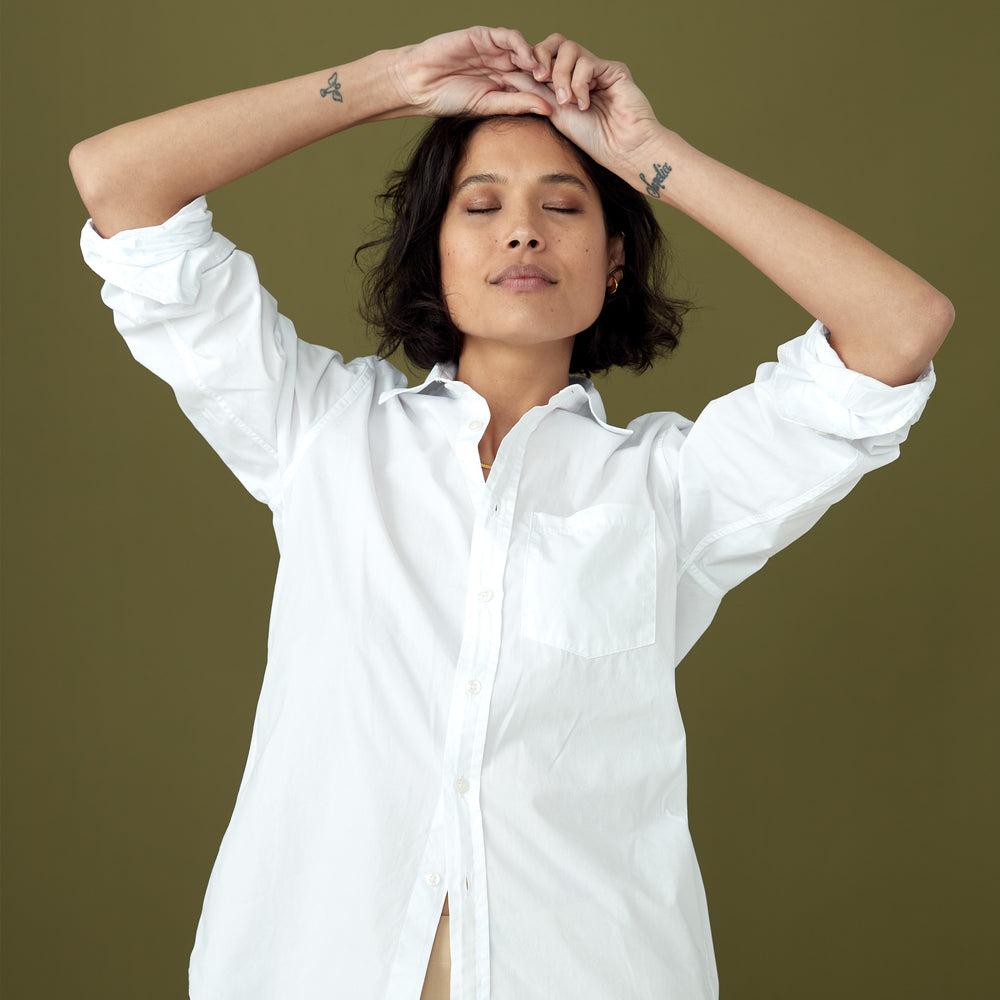 
                      
                        White Cotton Poplin Shirt
                      
                    