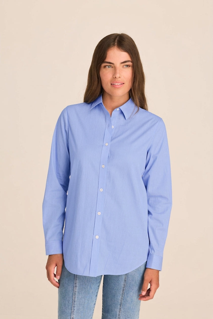 Saint-Germain Shirt - Blue & White Pinstripe PREORDER EARLY MAY