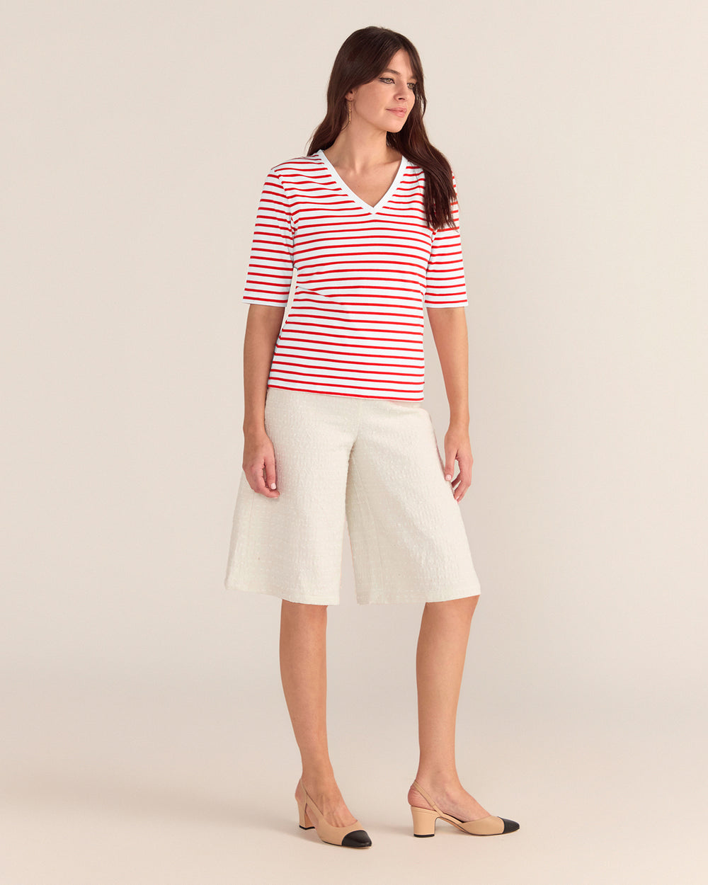 Bouclé Bermuda Shorts - Cream
