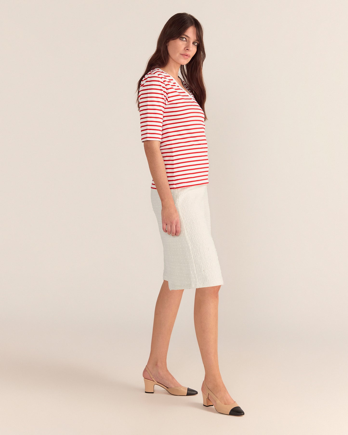 Bouclé Bermuda Shorts - Cream
