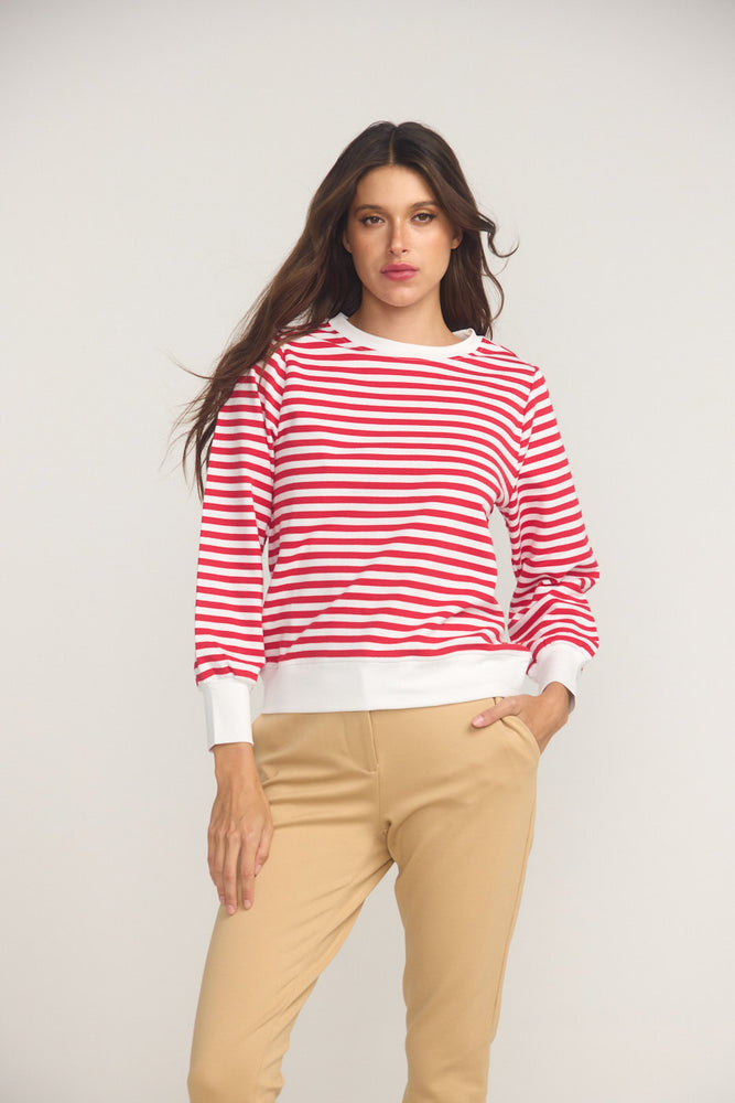 
                      
                        La Camille Breton Stripe Top - Red
                      
                    