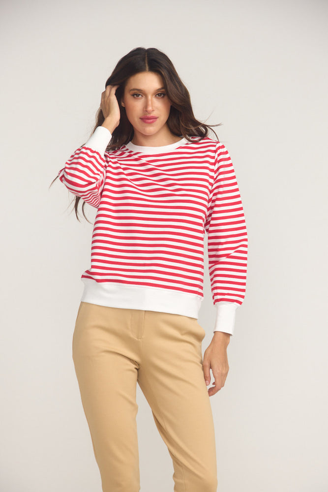 
                      
                        La Camille Breton Stripe Top - Red
                      
                    