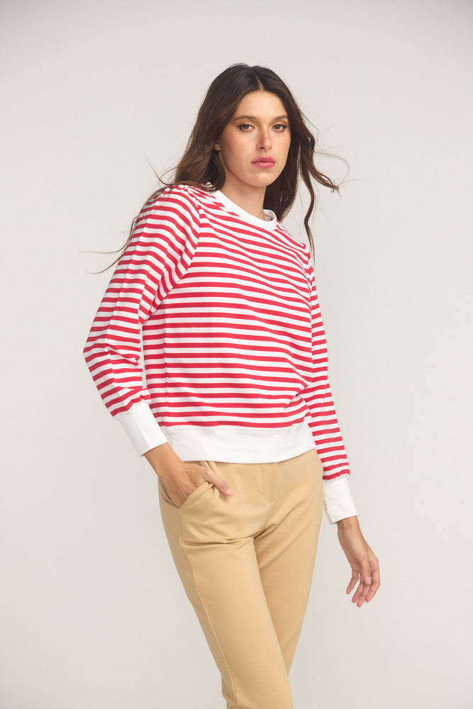 
                      
                        La Camille Breton Stripe Top - Red
                      
                    