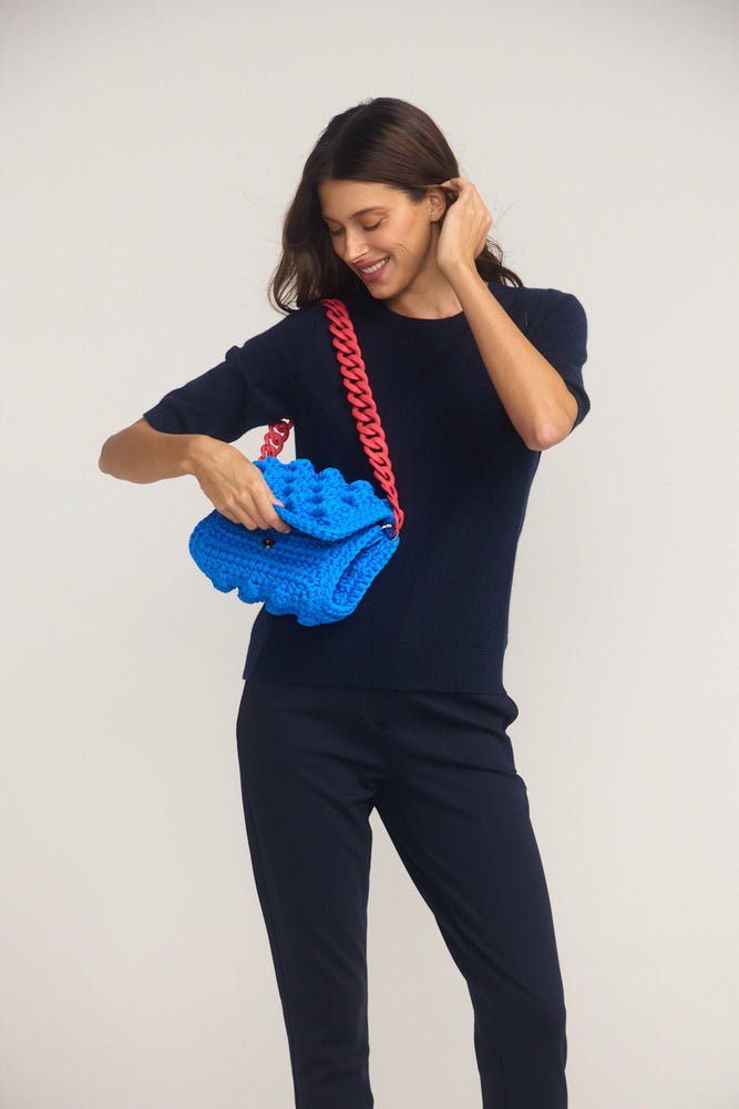 
                      
                        Ossian Blue Crochet Shoulder Bag
                      
                    